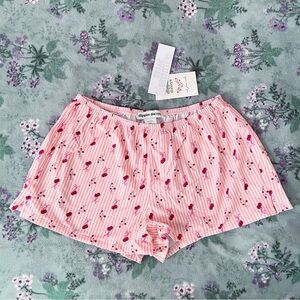 Dippin’ Daisy’s X Urban Outfitters Pink Cherry Bow Print Micro Shorts